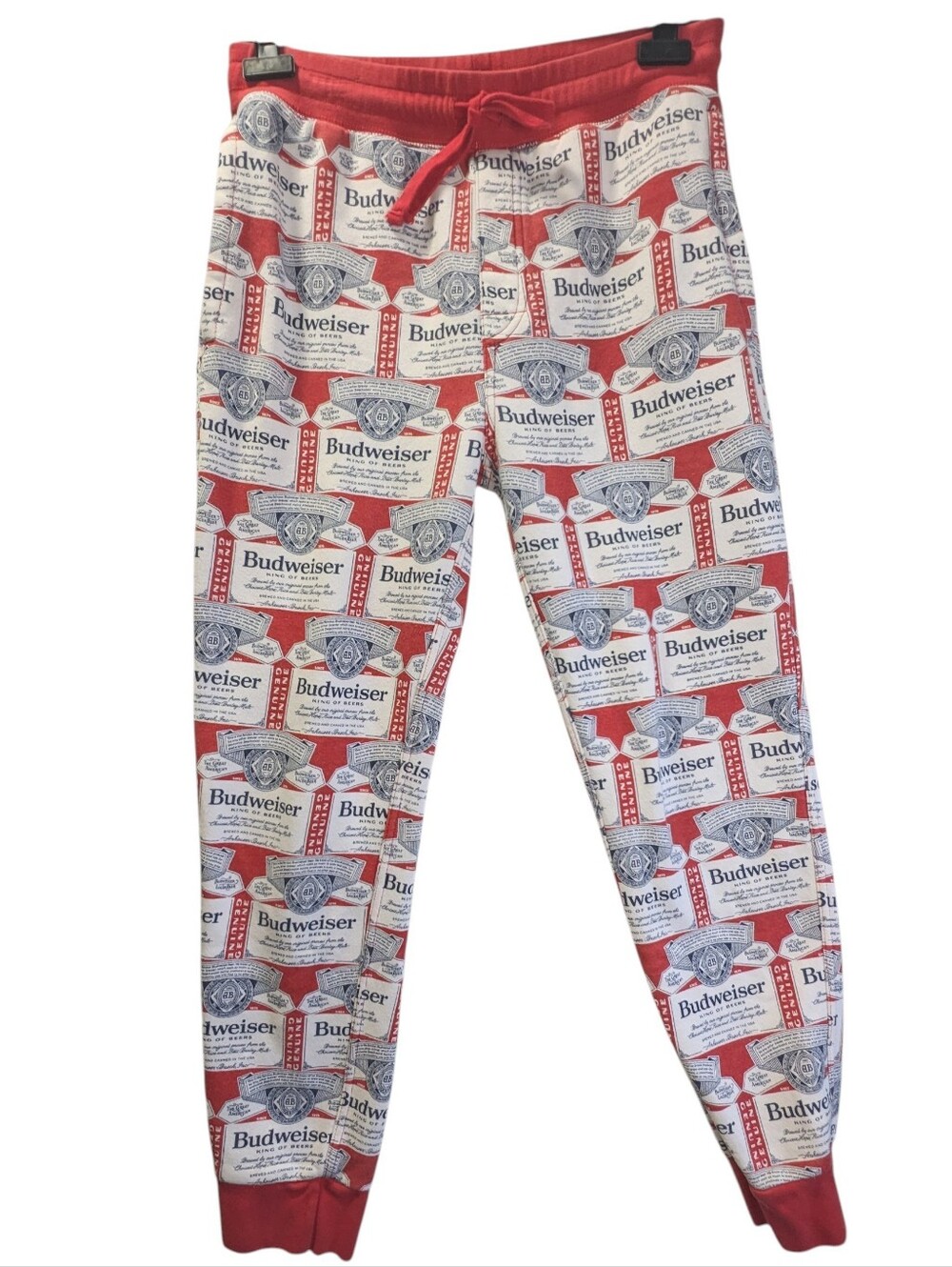 American Eagle Outfitters Red and White Budweiser Logo Men's Joggers Sweats Med